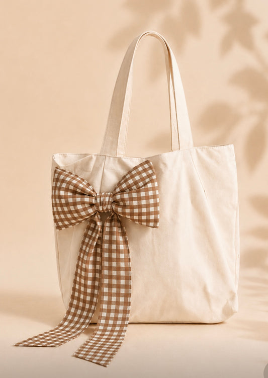 Beige side bow