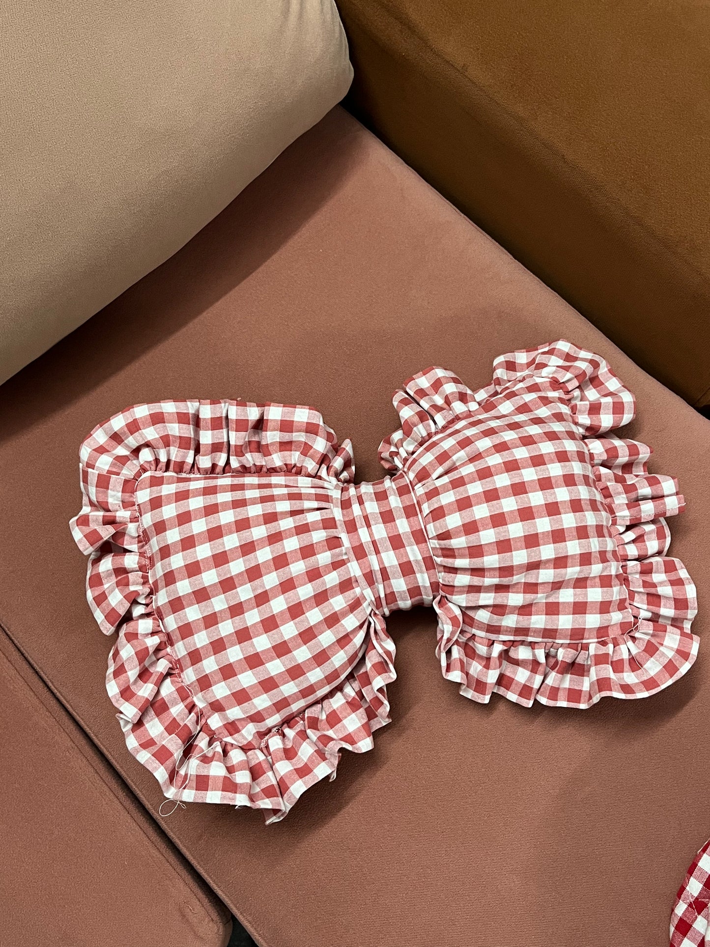 Pink bow pillow