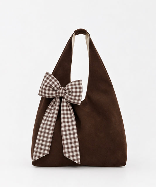 Brown suede with bow 🤎
