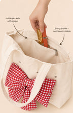 Red middle bow bag
