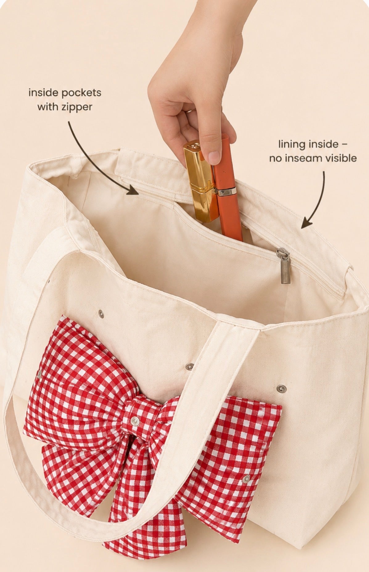 Red middle bow bag