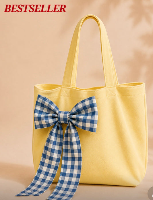 Butter yellow Side bow bag