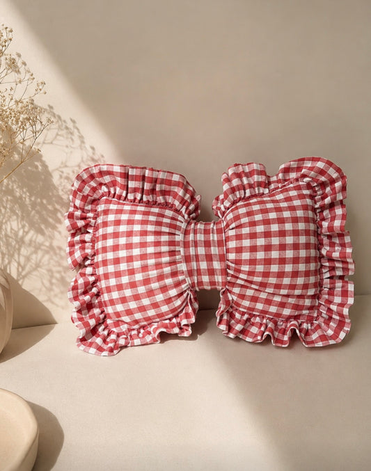 Pink bow pillow