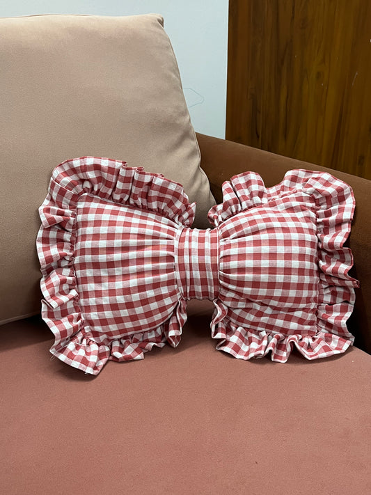 Pink bow pillow