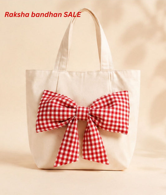 Red middle bow bag